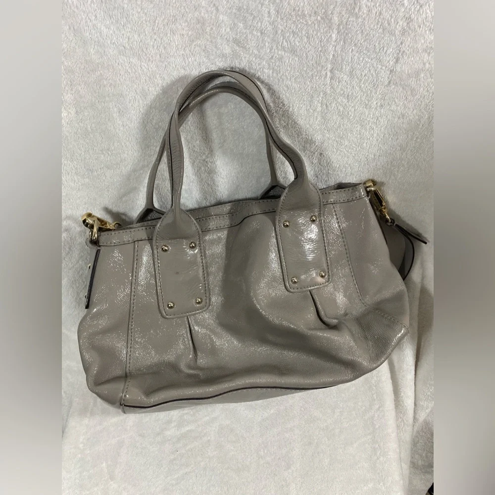 Kate Spade New York Tote/Handbag - Gray/Tan - Patent Leather